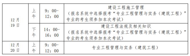 2020年貴州省二級建造師考試時間為12月19日、20日
