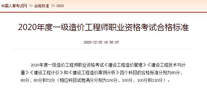 環(huán)球網(wǎng)校2020年甘肅省造價工程師資格考試成績分?jǐn)?shù)合格標(biāo)準(zhǔn)