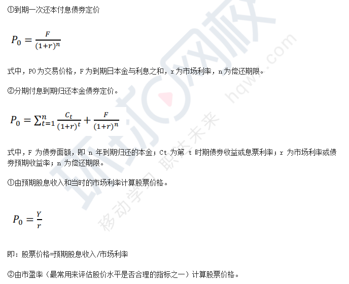 2022年中級經(jīng)濟師金融考試考點精華及練習題：利率與金融資產(chǎn)定價