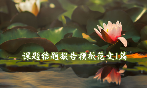 課題結(jié)題報告模板范文1篇