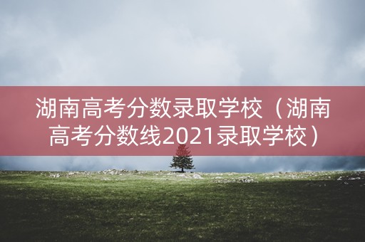 湖南高考分?jǐn)?shù)錄取學(xué)校（湖南高考分?jǐn)?shù)線2021錄取學(xué)校）