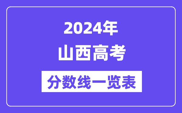 2024年山西高考分數線一覽表（含一本,二本,?？品謹稻€）