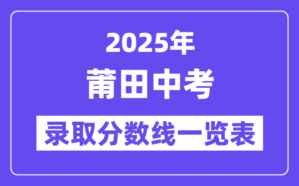 2025年莆田中考各高中錄取分數線一覽表